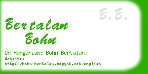 bertalan bohn business card